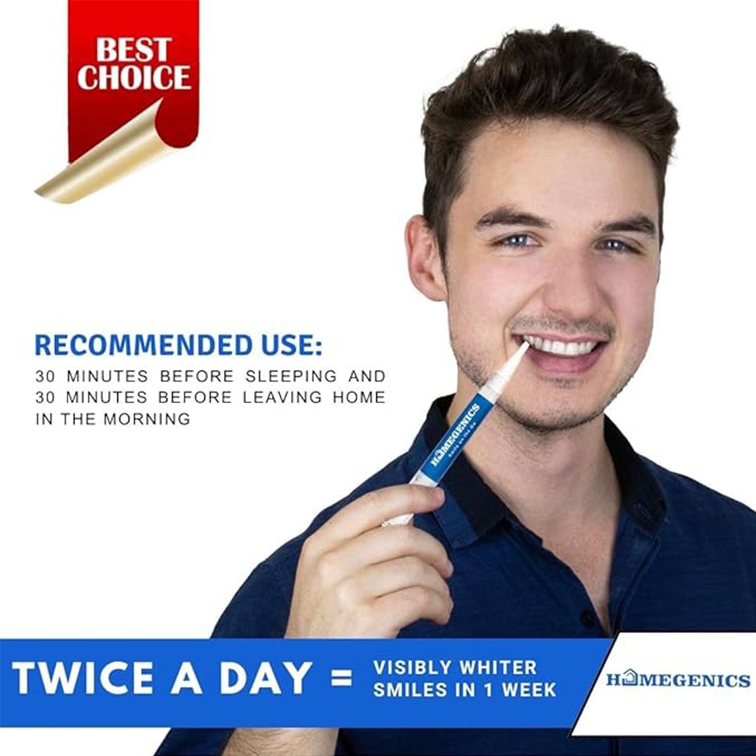 "HomeGenics Teeth Whitening Pen 4-Pack - 60+ Uses, Fast, Gentle, Enamel Safe Whitening Gel"