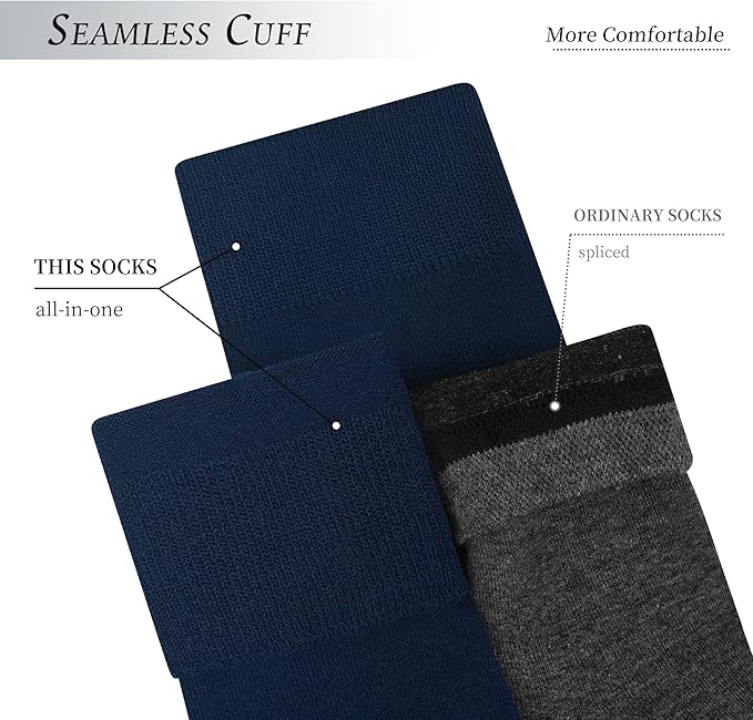 DarkCom Men’s Smart Dress Socks - 10-Pair Set, Navy Blue (UK Size 12-14) | Perfect Gift for Men