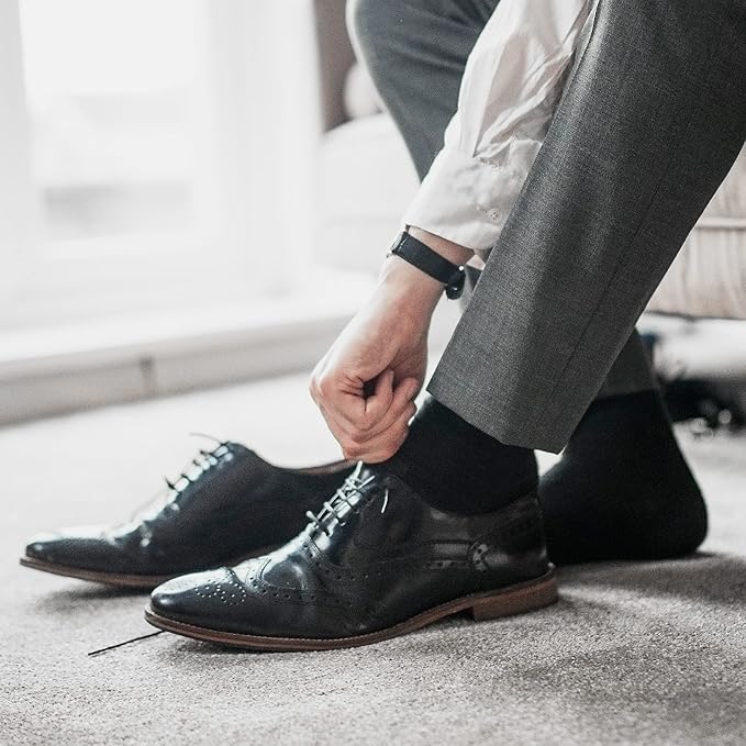 DarkCom Men’s Smart Dress Socks - 10-Pair Set, Navy Blue (UK Size 12-14) | Perfect Gift for Men