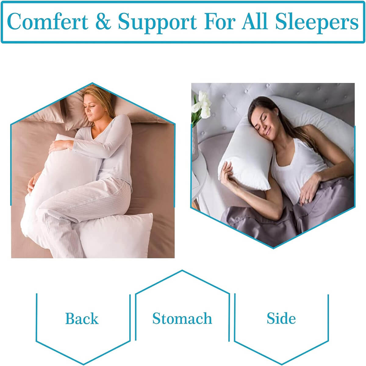 Supreme Comfort V-Shaped Pillow Set - Complete with Pillowcase