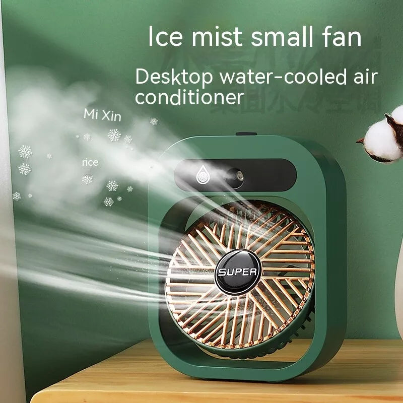 USB Rechargeable Air Conditioning Desk Misting Fan - Portable Air Cooler & Humidifier