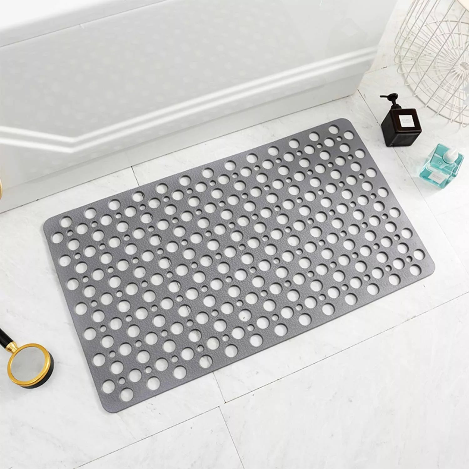 Extra Large Non-Slip Rubber Bath Mat – Anti-Mold Shower Mat with Strong Suction for Maximum Safety