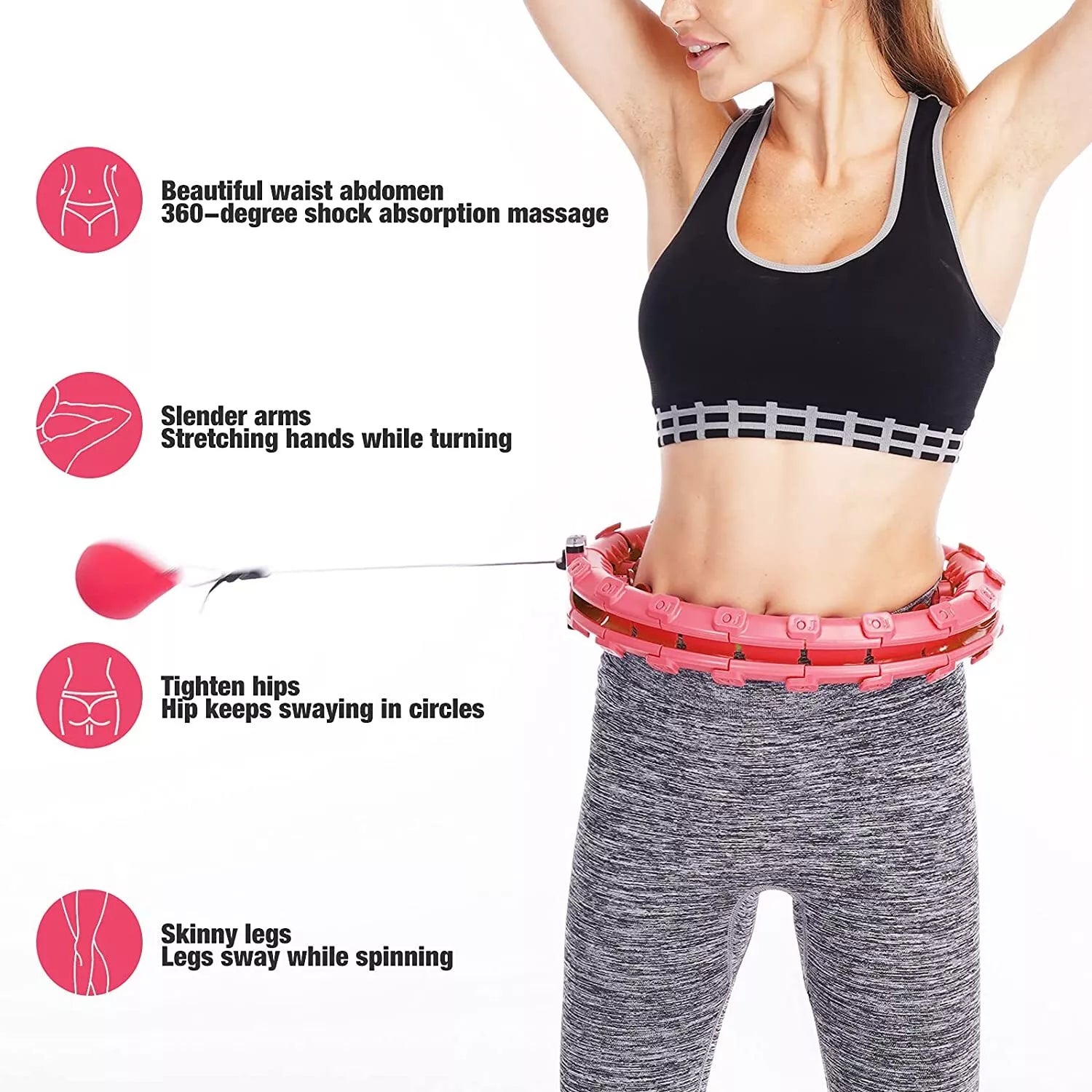 24 Knots Weighted Hula Hoop for Adults - Smart Fitness Tool for Waist Slimming and Weight Loss