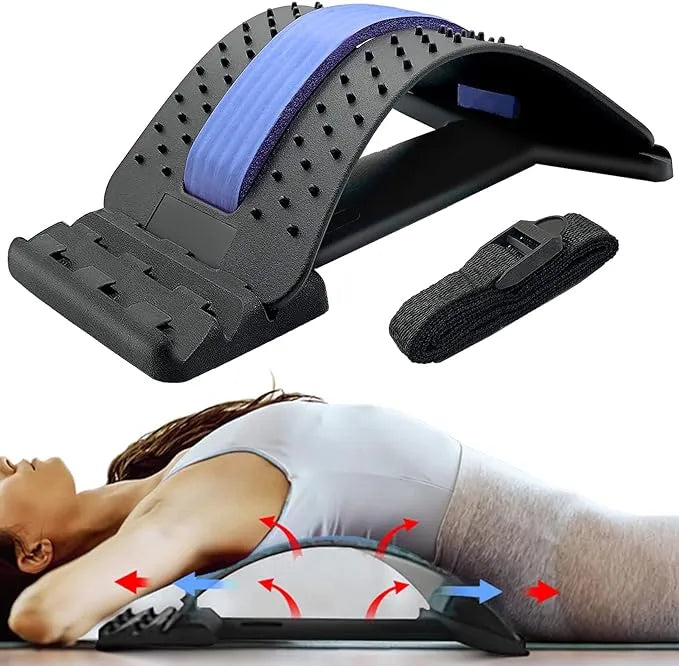 Adjustable Back Stretcher with Magnetic Massage Points - Your Personal Chiropractor for Pain Relief and Posture Correction