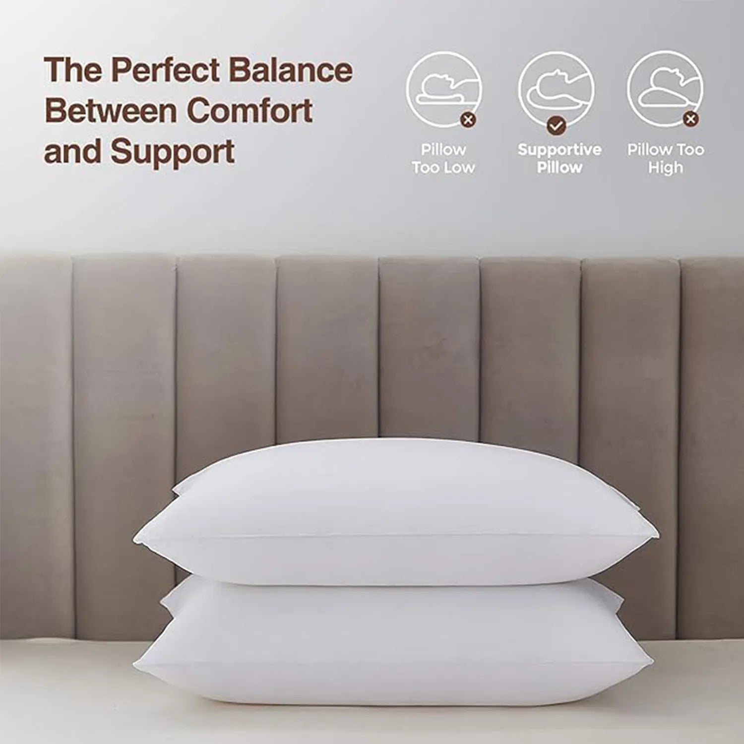 4-Pack Luxury Pillows Medium Support, Anti-Allergy, Hotel Quality - Ideal for All Sleeping Positions