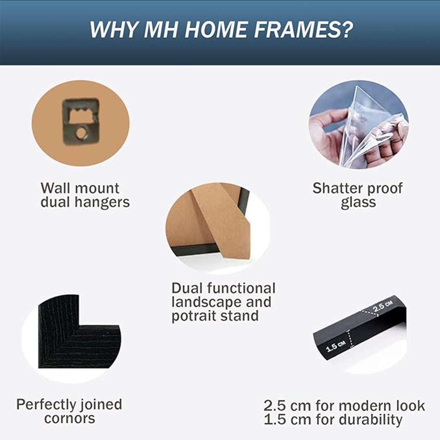 Multi Wooden Grains Photo Frames for Wall