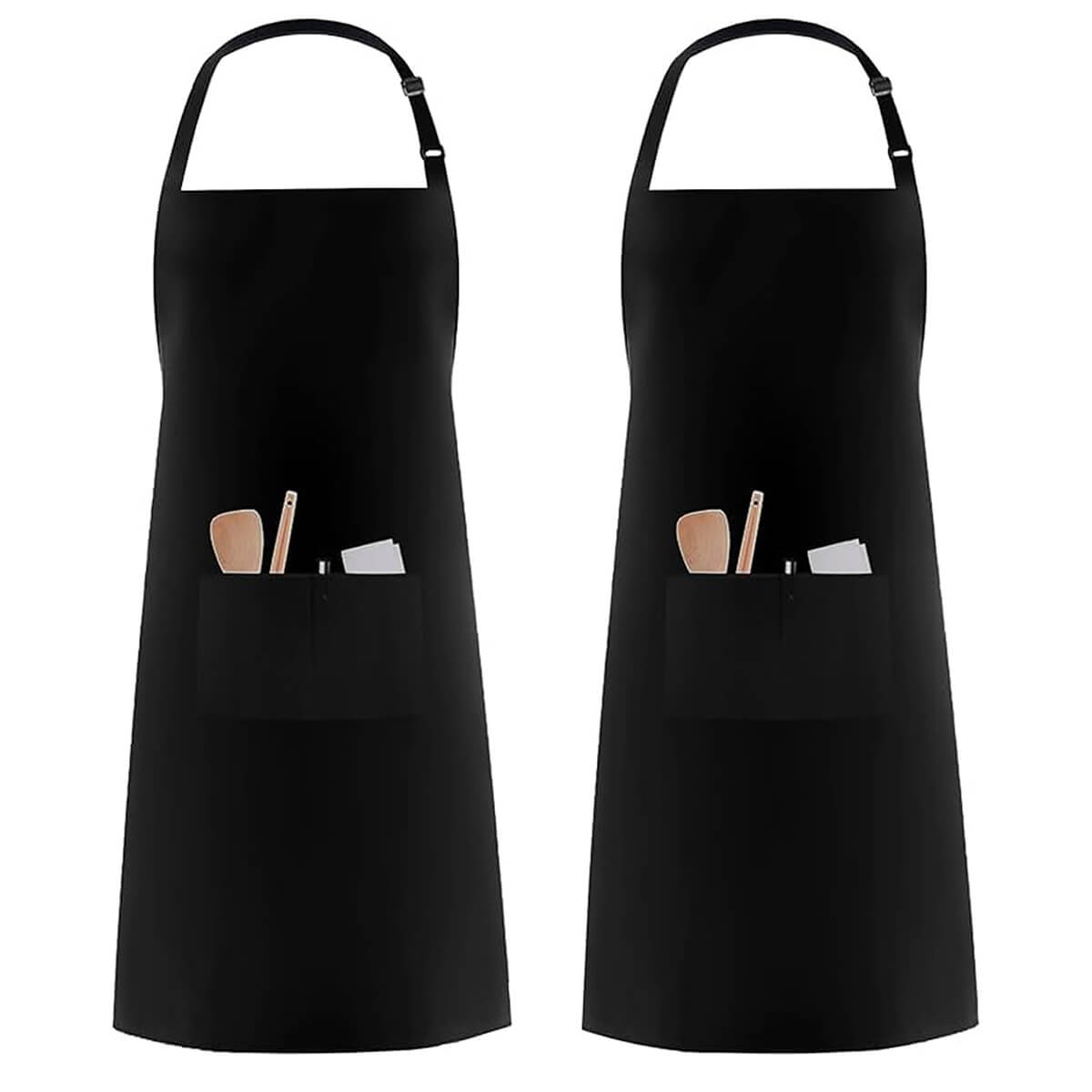 Stain-Resistant Kitchen Apron Bib in Classic White with Stylish Black Trim