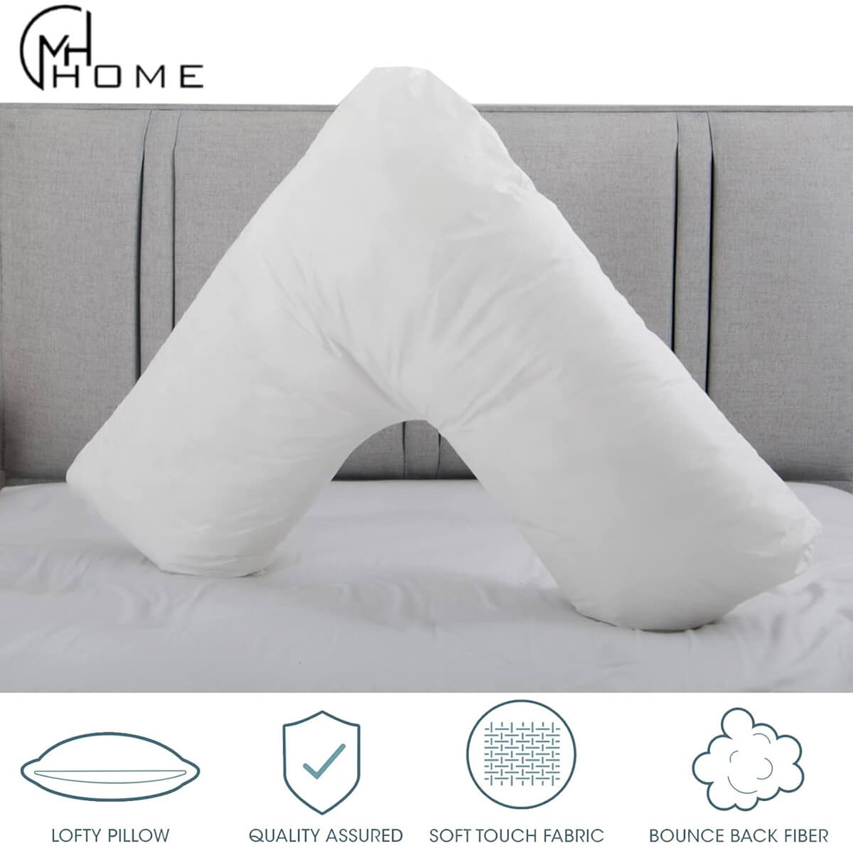 Supreme Comfort V-Shaped Pillow Set -  Complete with Pillowcase