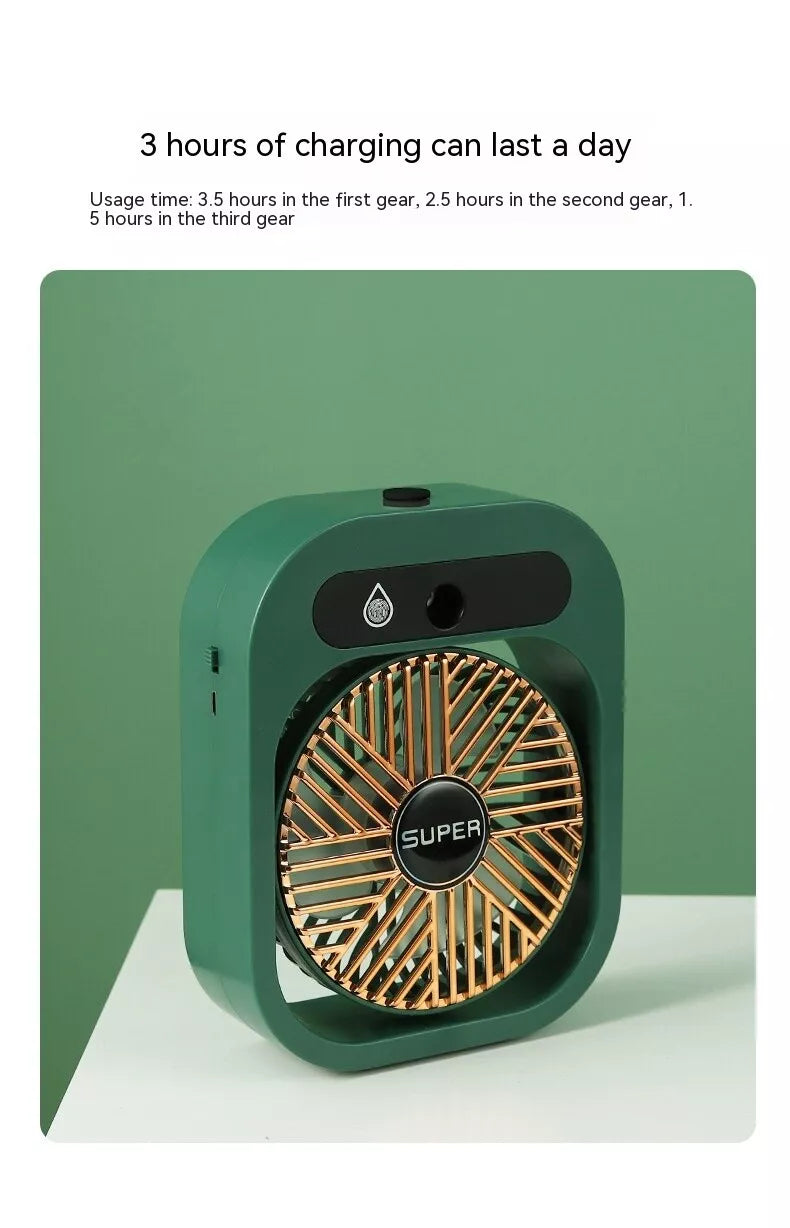USB Rechargeable Air Conditioning Desk Misting Fan - Portable Air Cooler & Humidifier
