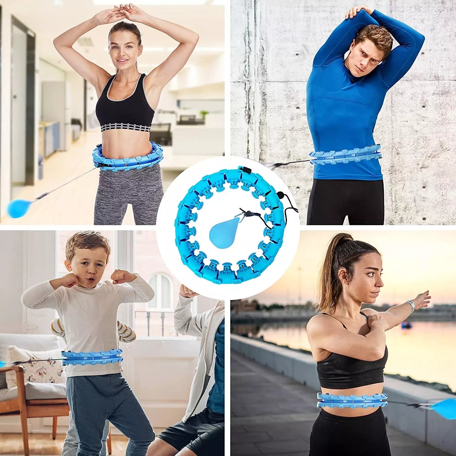 24 Knots Weighted Hula Hoop for Adults - Smart Fitness Tool for Waist Slimming and Weight Loss