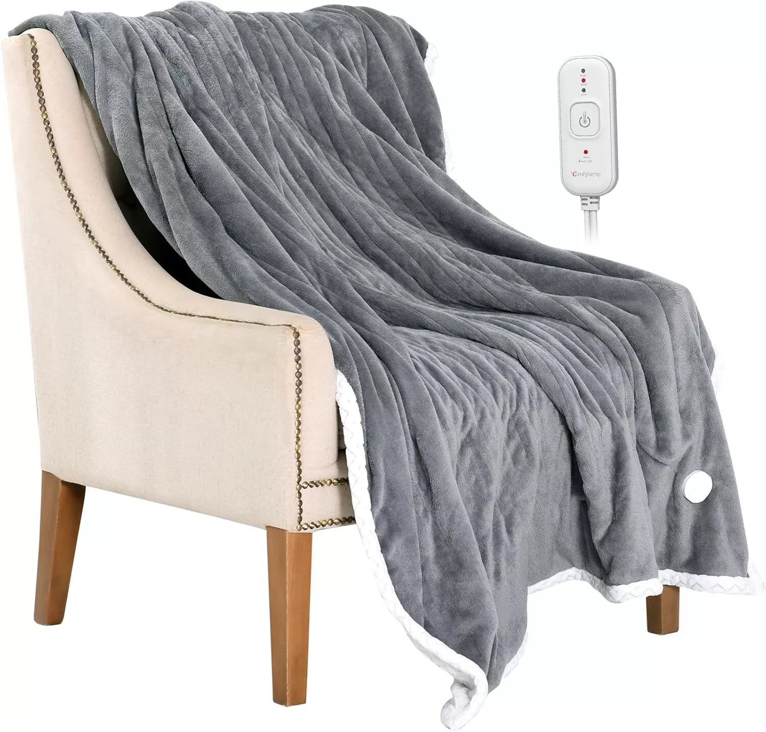 Large Heated Throw Blanket Single - 160x130cm Electric Blanket with 3 Heat Settings for Cozy Comfort